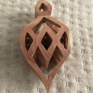 Craftsman made wooden Christmas ornament NWOT